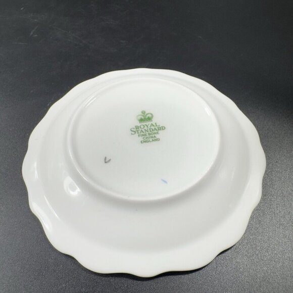 Royal Standard Fine Bone China England Dish Plate Fruit Set 2 Gold Edge 4inch - Picture 13 of 14